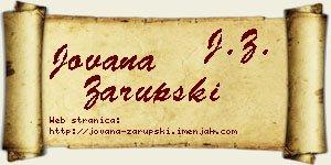 Jovana Zarupski vizit kartica